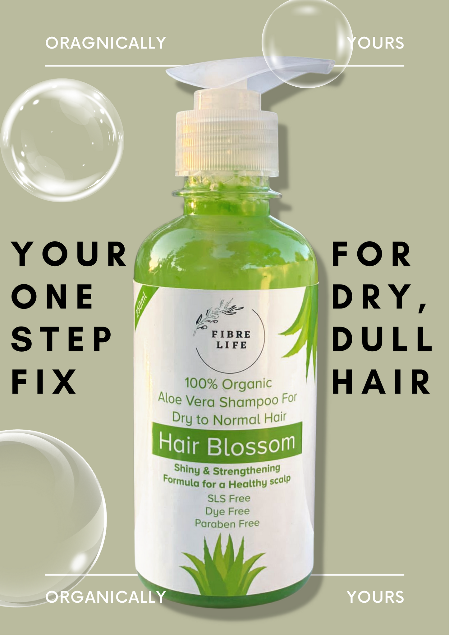 Sulfate-free aloe vera shampoo restores moisture and controls frizz naturally.