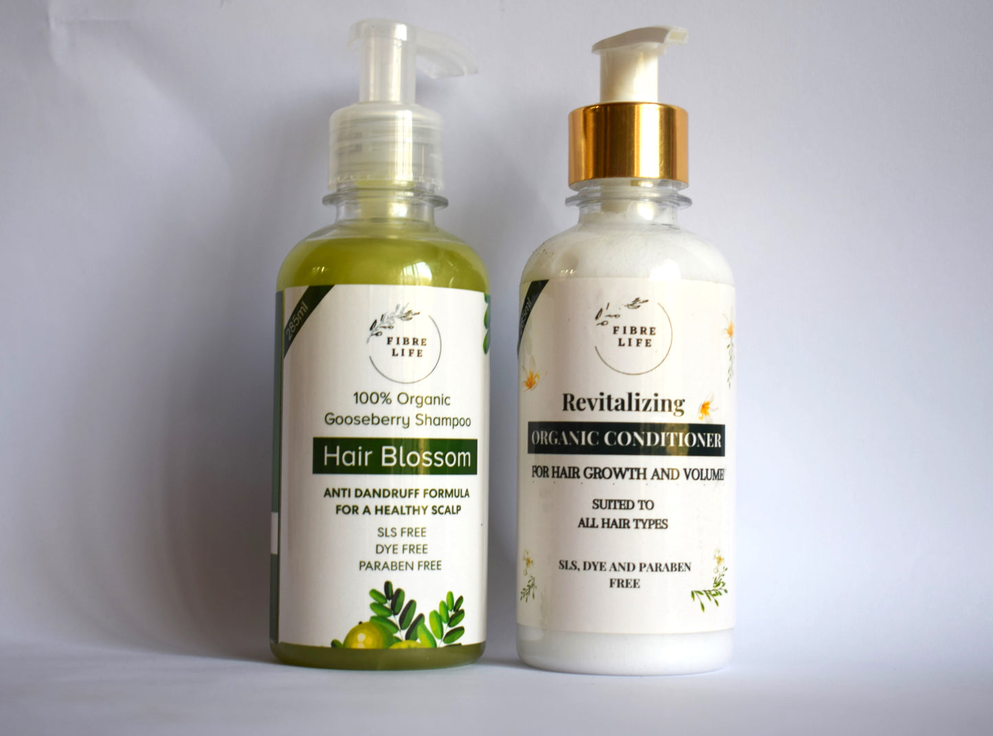 FibreLife Shampoo and Conditioner Duo nourishes, strengthens, and hydrates hair for a smooth, frizz-free finish.