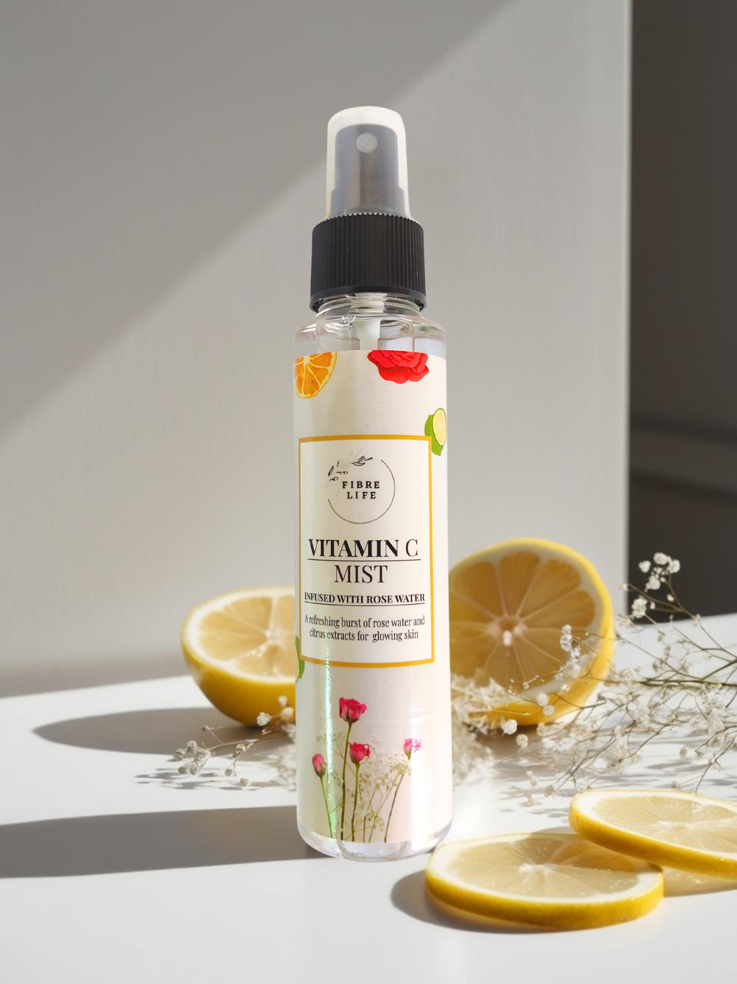 Face mist with Vitamin C and rose water – reduces dullness, hydrates, and tones skin
