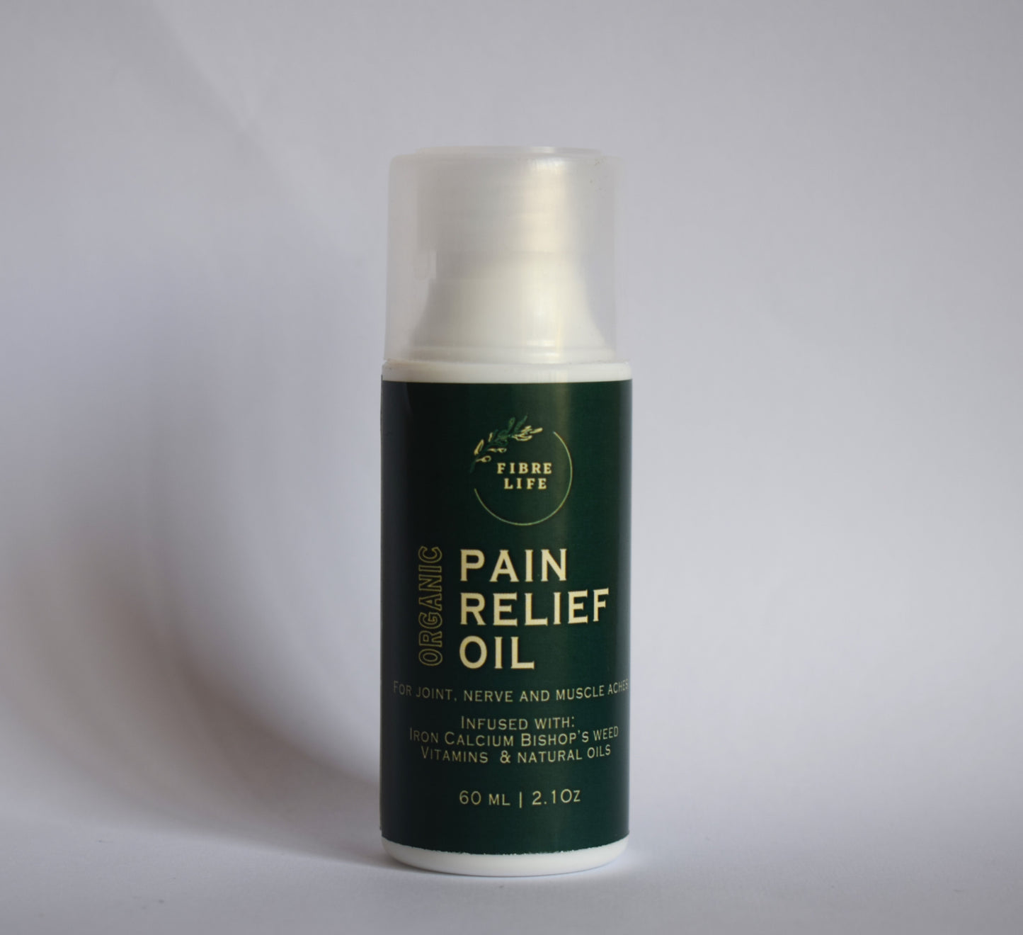 Natural pain relief oil for arthritis, swelling, and sore muscles with deep-penetrating herbal extracts.