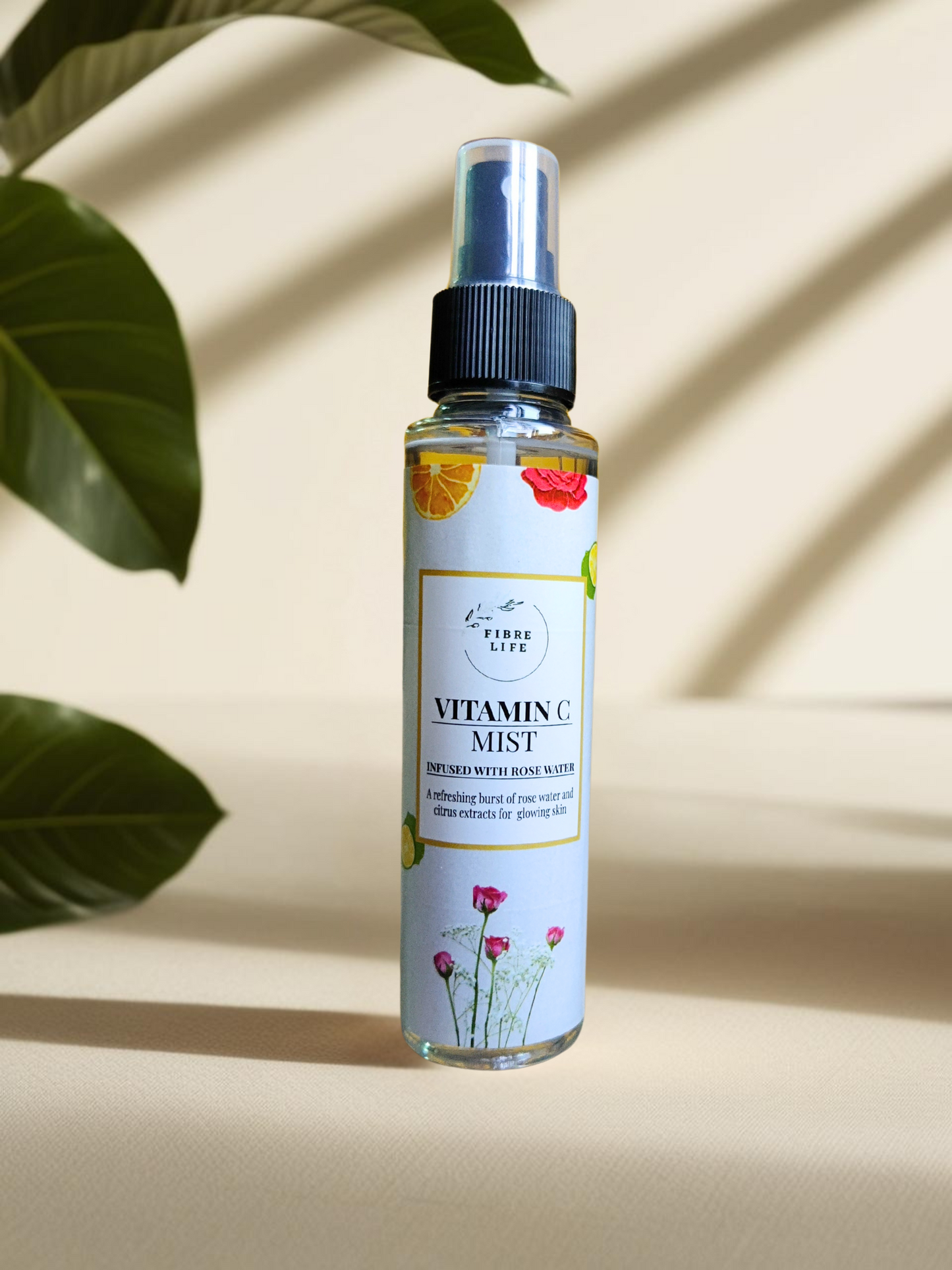 Hydrating facial mist with rose water and citrus extracts – brightening spray for dull skin