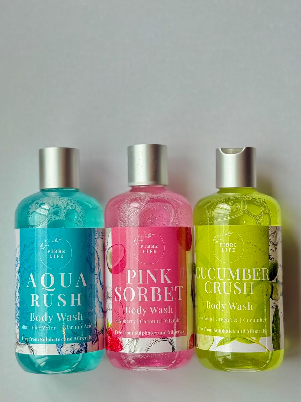 Natural and organic body wash set for sensitive and dry skin