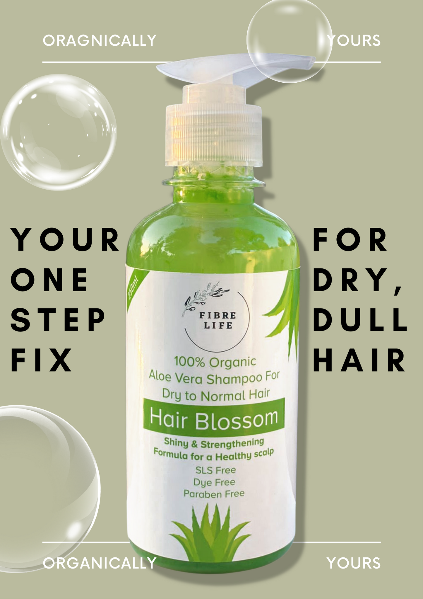 Sulfate-free aloe vera shampoo restores moisture and controls frizz naturally.
