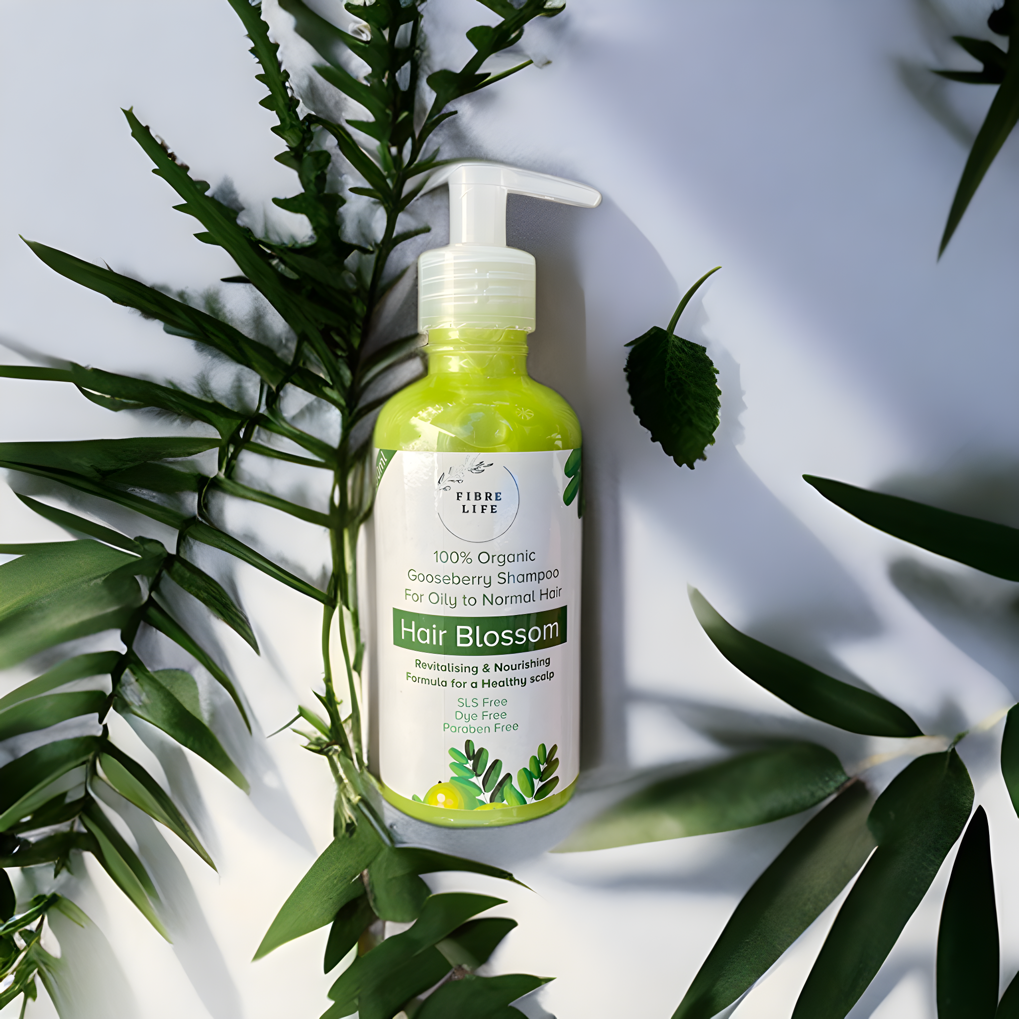 Sulfate-free amla shampoo repairs damage and enhances natural hair texture.
