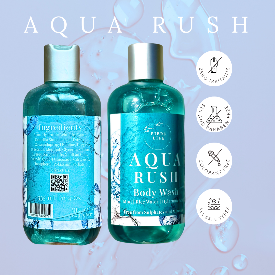 Aqua Rush - Deep Cleansing & Cooling  Shower Gel (SLS-Free)