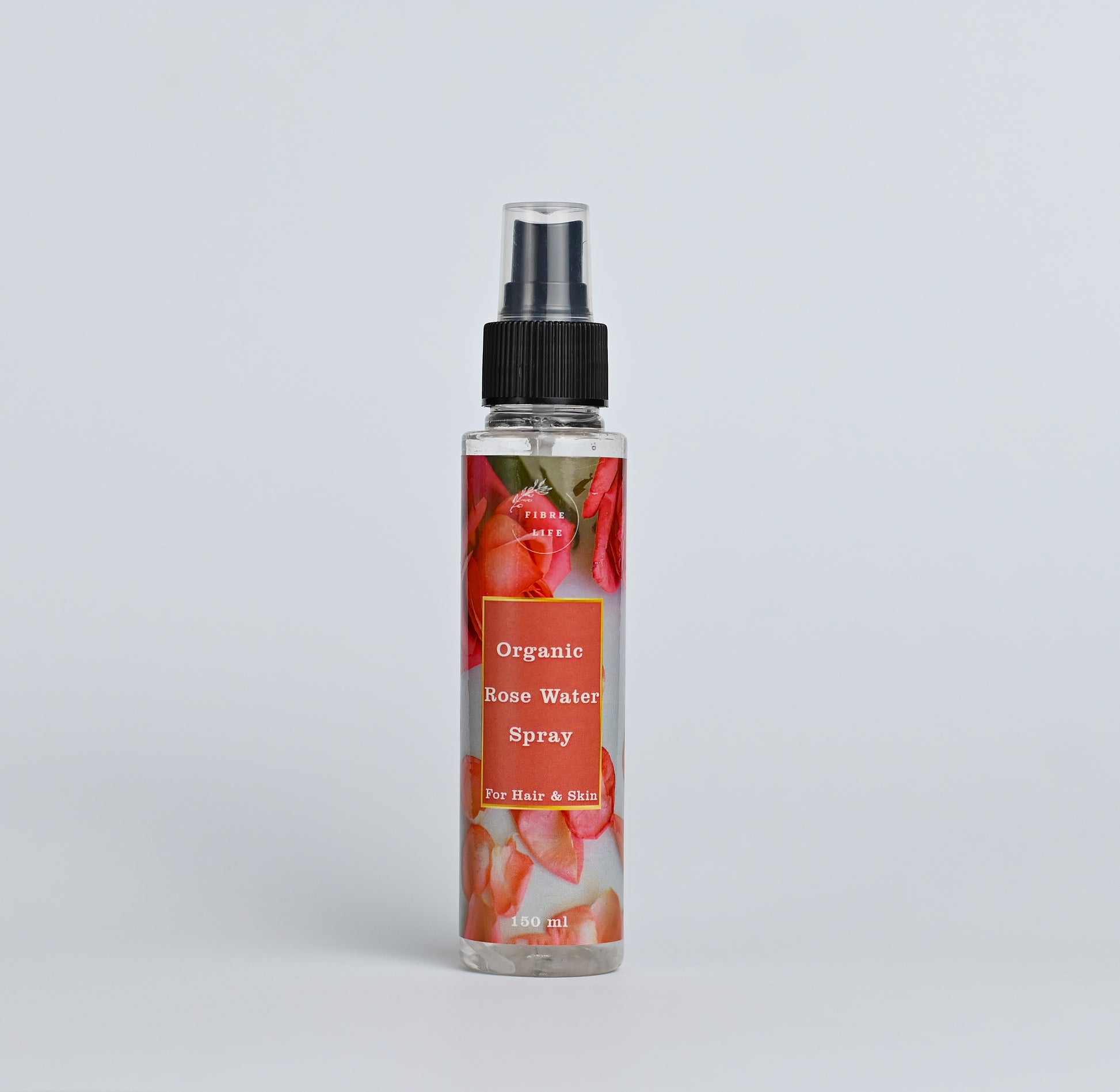 Organic rose mist for skin hydration, pore tightening, and soothing irritation.