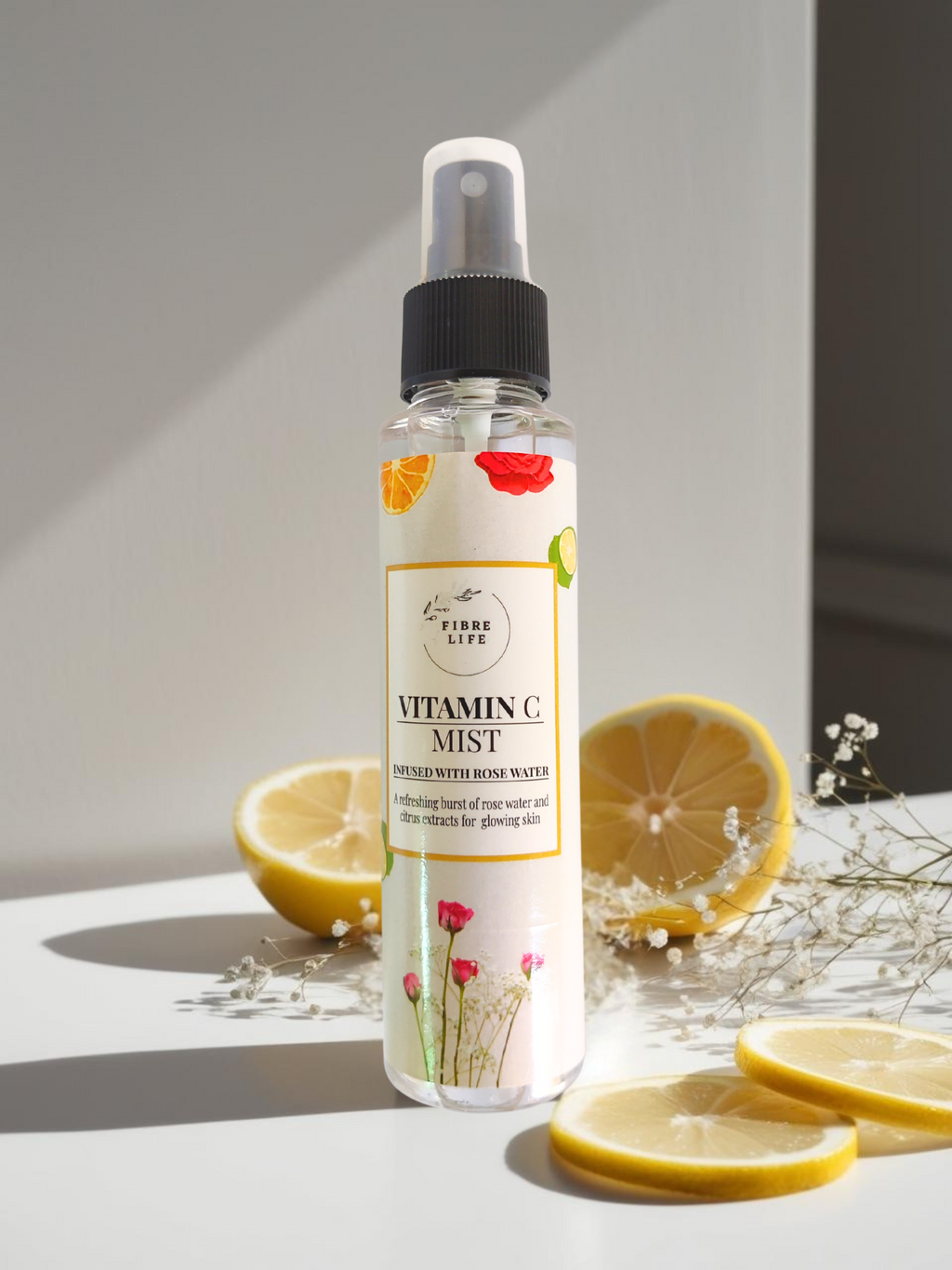 Face mist with Vitamin C and rose water – reduces dullness, hydrates, and tones skin