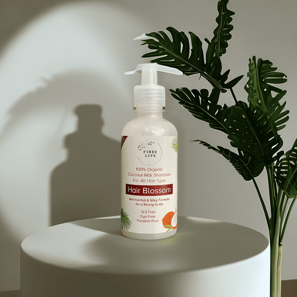 Hydrating coconut milk shampoo promotes healthy hair growth and scalp care.
