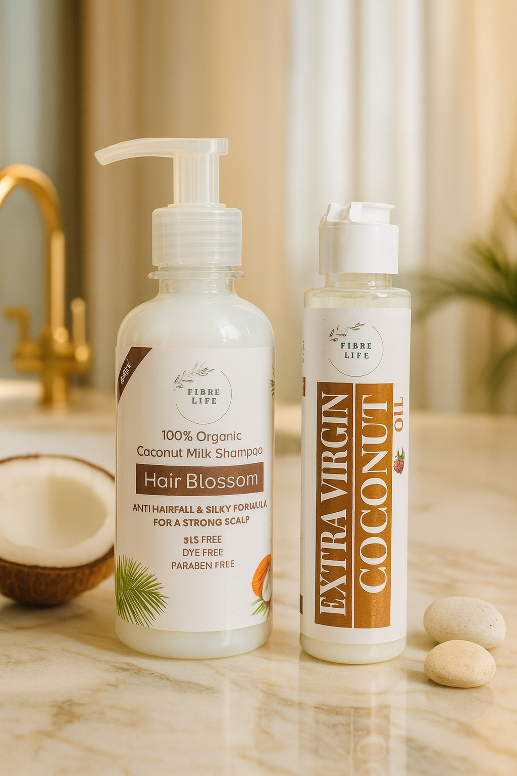 coconut milk shampoo and extra virgin coconut oil 