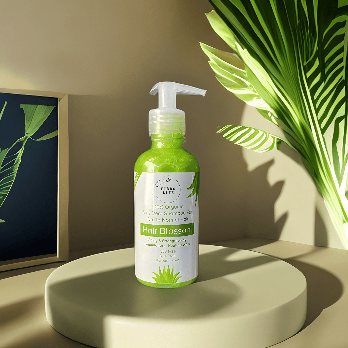 Gentle aloe vera shampoo soothes itchy scalp and promotes healthy hair growth.
