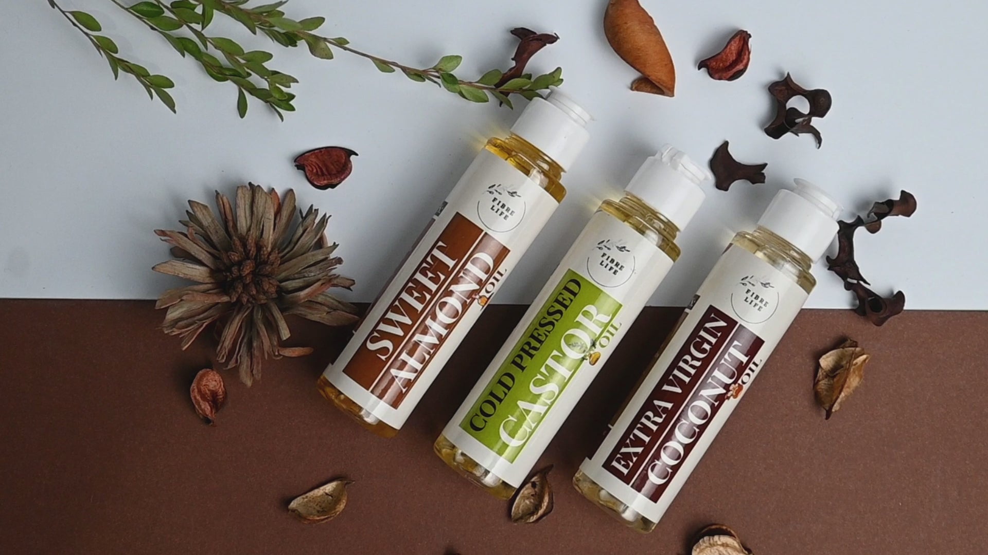 A premium blend of Cold-Pressed Castor Oil, Sweet Almond Oil, and Extra Virgin Coconut Oil, designed to nourish and revitalize hair and skin.