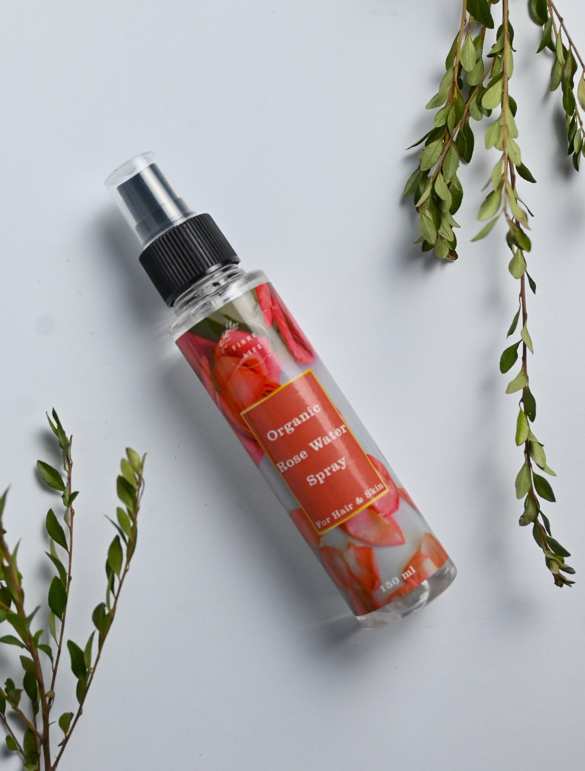 Natural rose water mist tones, balances, and revitalizes dull, tired skin.