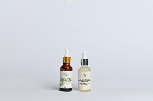 FibreLife Serum Set for glowing skin and healthy, frizz-free hair with nourishing botanical ingredients.