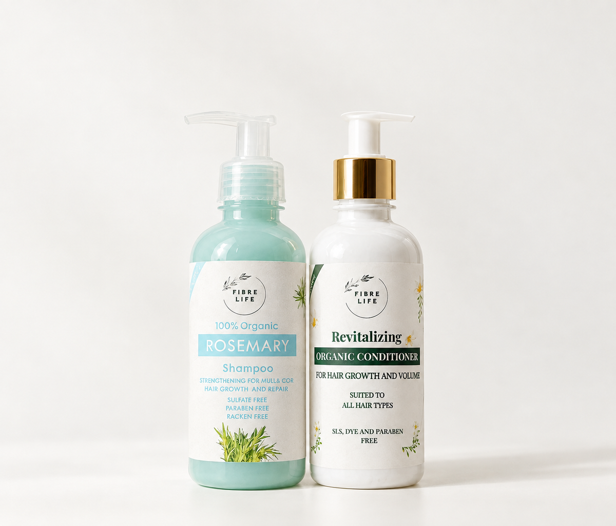 Rosemary shampoo along with revitalizing conditioner for frizz and hairfall 