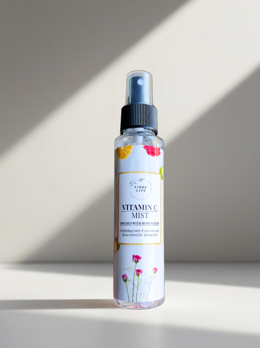 Vitamin C mist, face mist for glowing skin, hydrating toner, dull skin remedy